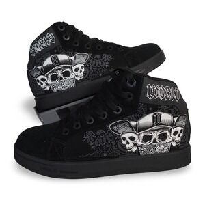 World Industries HAVOC‎ High Top Chunky Skate Shoes Mens 8.5 Black WCM102 Skull